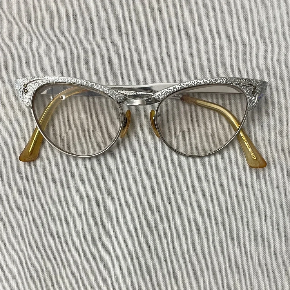 Vtg 1950s/60s Cat Eye Eyeglasses Frames 1/30 10K R.G.P 44-18